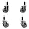 Service Caster 4'' Semi Steel Wheel Swivel 1-1/4'' Expanding Stem Caster Set 2 Brakes, 4PK SCC-EX20S415-SSR-2-TLB-2-114 - alternate 1